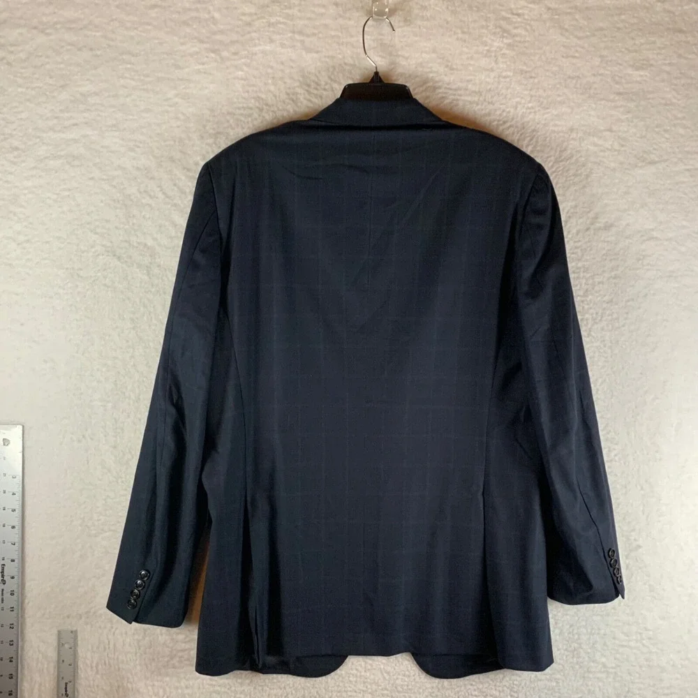 Ermenegildo Zegna Men's 15 Milmil 15 Gray Windowpane‎ Wool Suit Blazer Size 39
